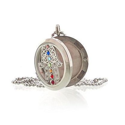 Aromatherapy Jewellery Necklace - Hamsa Chakra - 30mm – product image 3 of 6