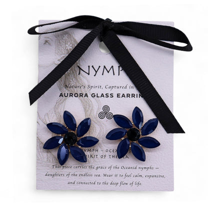 Royal Blue - Vintage Glass - Flowers - Earrings – product image 4 of 7