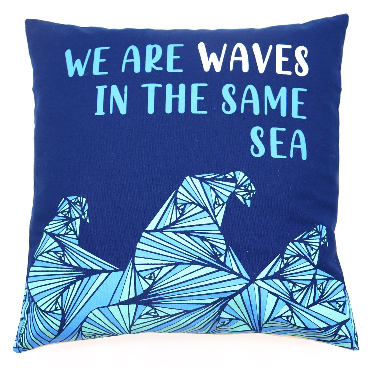 Set of 3 We Are Waves Cotton Cushion Covers – 45 x 45cm