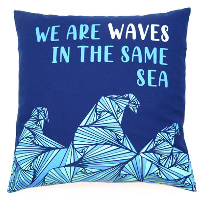 Set of 3 We Are Waves Cotton Cushion Covers – 45 x 45cm
