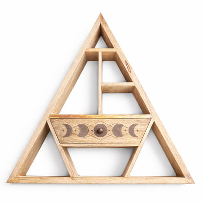 Triangle Shaped Wall Shelf with Drawer – product image 1 of 3