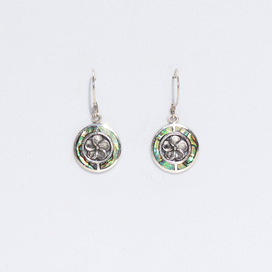Shell & Silver Earrings - Frangipani - Abalone – product image 1 of 2