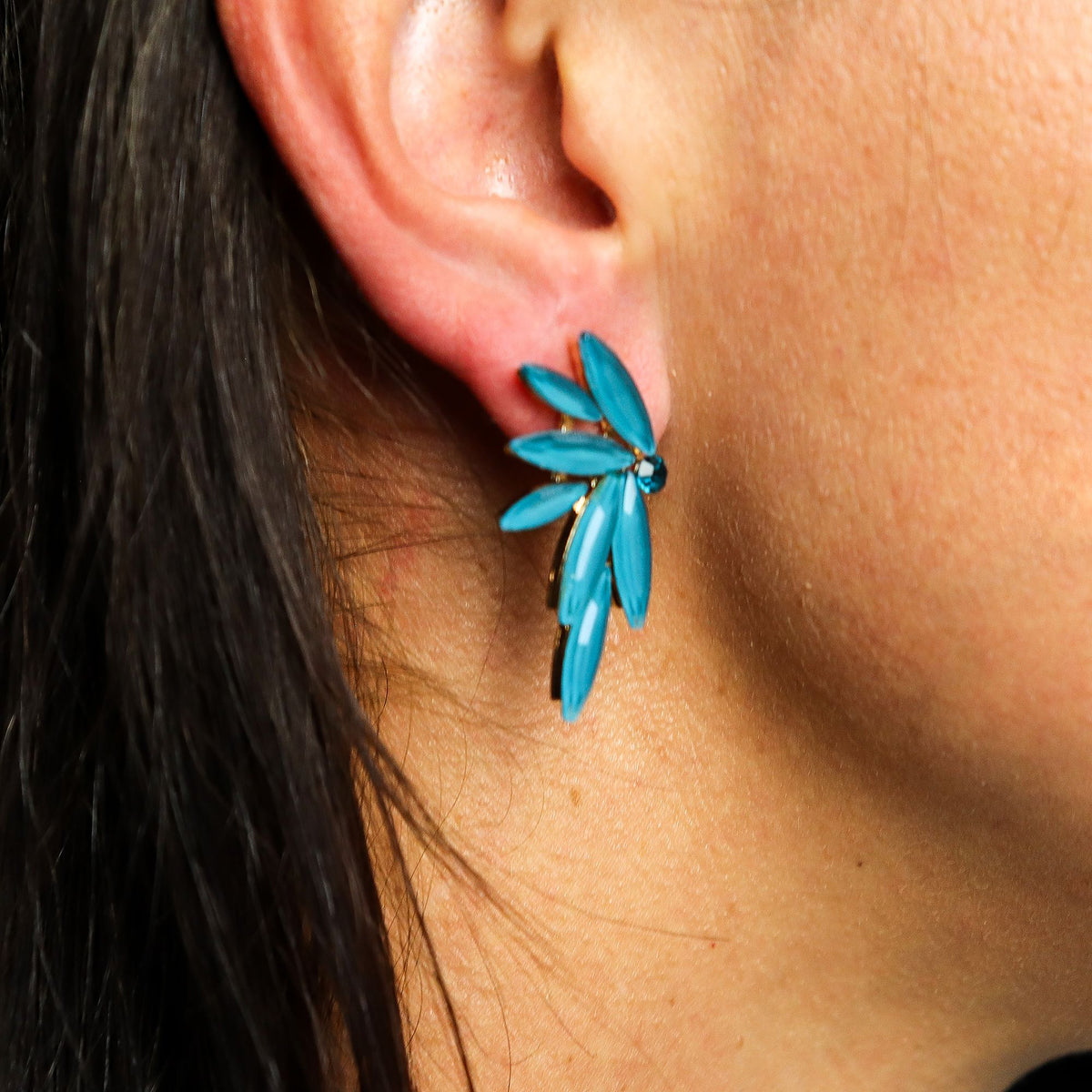 Teal Green - Vintage Glass - Fairies - Earrings – product image 6 of 6