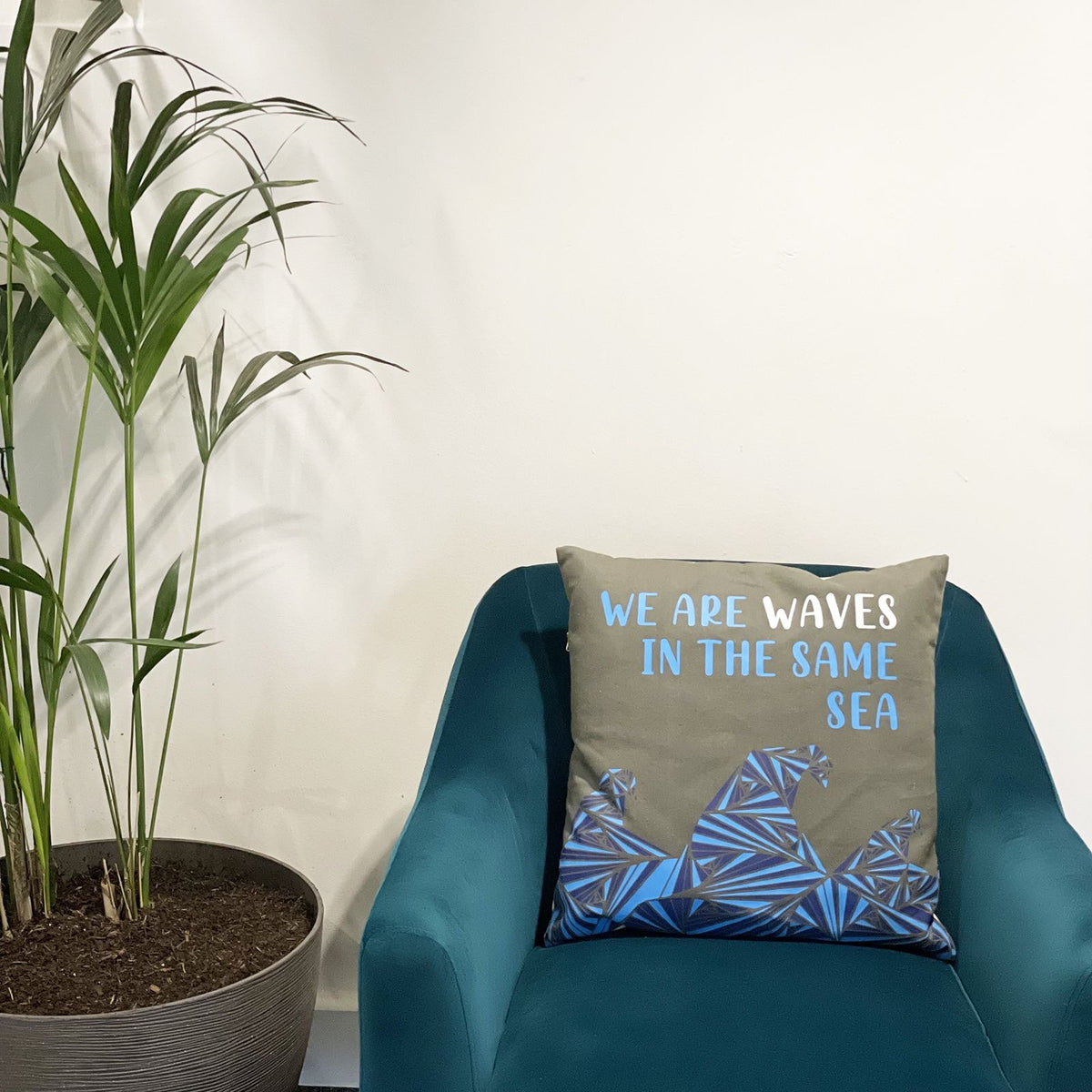 Set of 3 We Are Waves Cotton Cushion Covers – 45 x 45cm