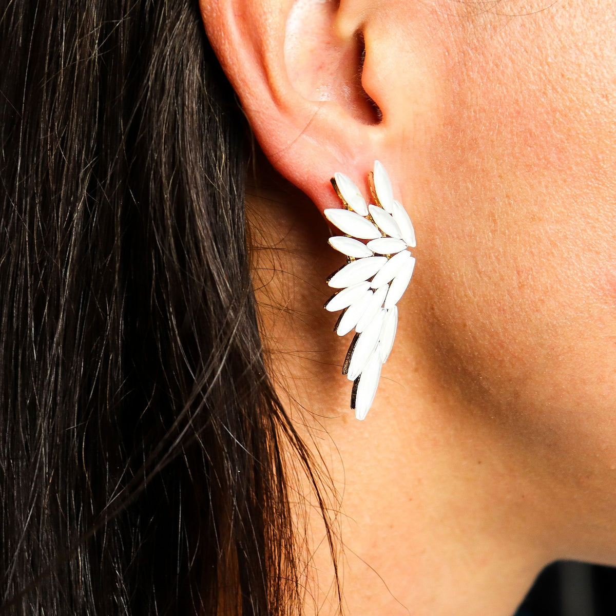 Pearl - Vintage Glass - Angel Wings - Earrings – product image 5 of 7