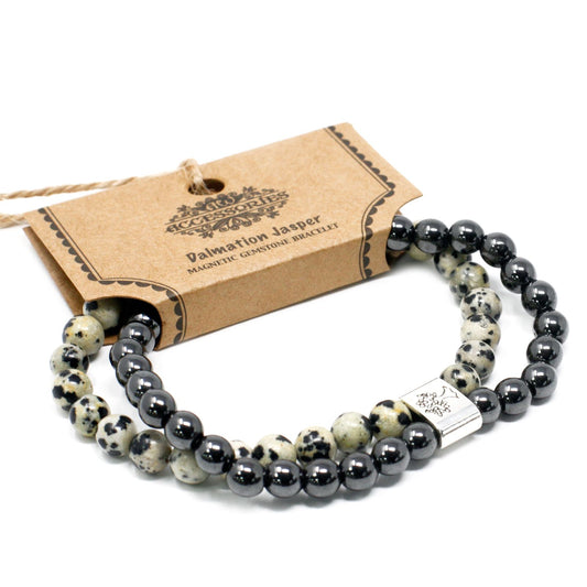 Magnetic Gemstone Bracelet - Dalmatian Jasper – product image 1 of 6