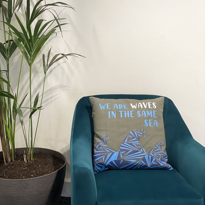 Set of 3 We Are Waves Cotton Cushion Covers – 45 x 45cm