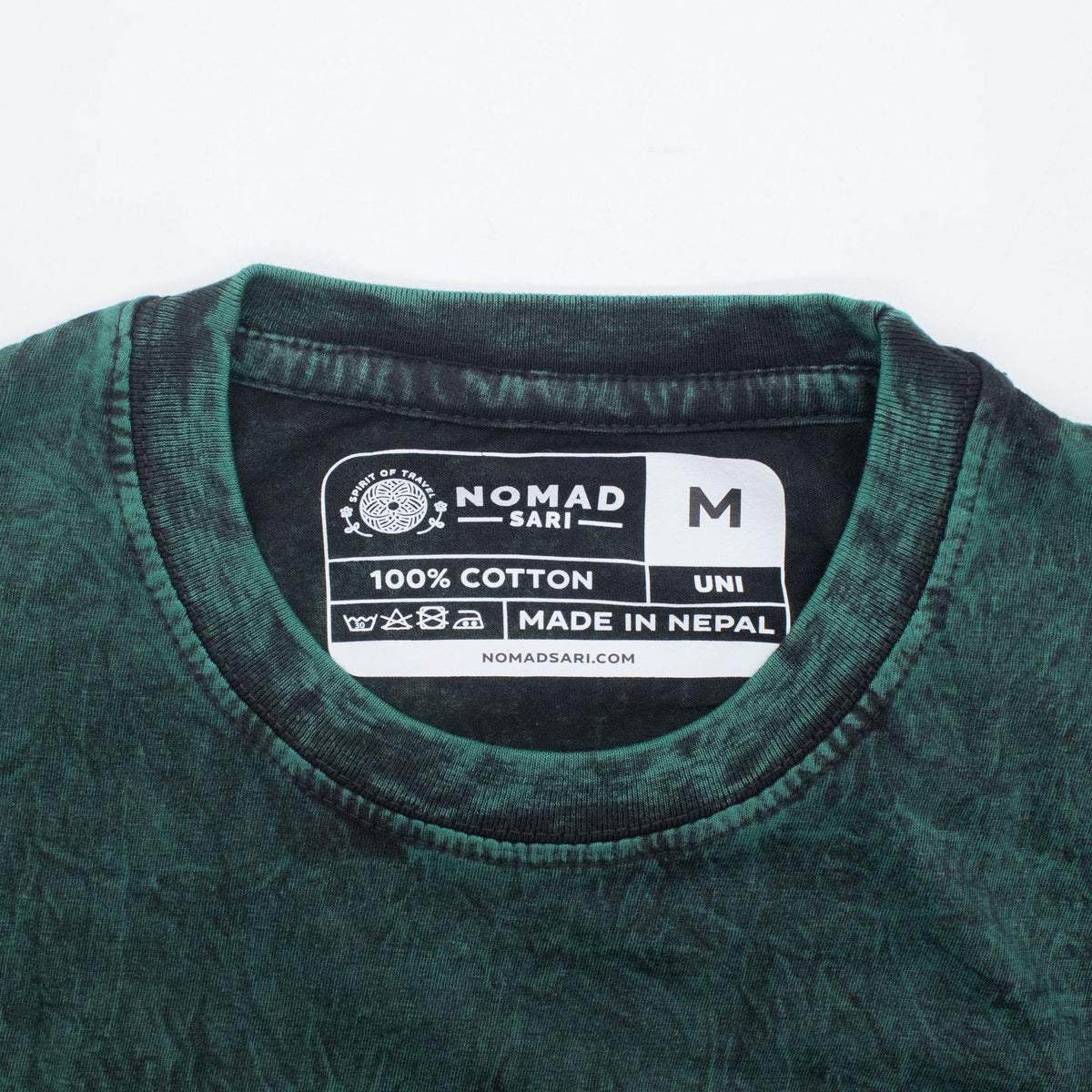 Nomad Sari Stonewashed Cotton T-Shirt - Tree of Life - Green - Medium – product image 1 of 8