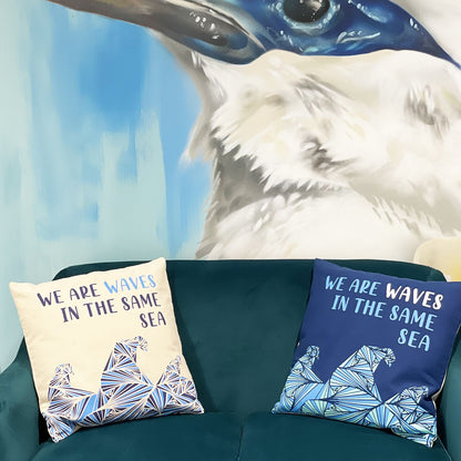 Set of 3 We Are Waves Cotton Cushion Covers – 45 x 45cm