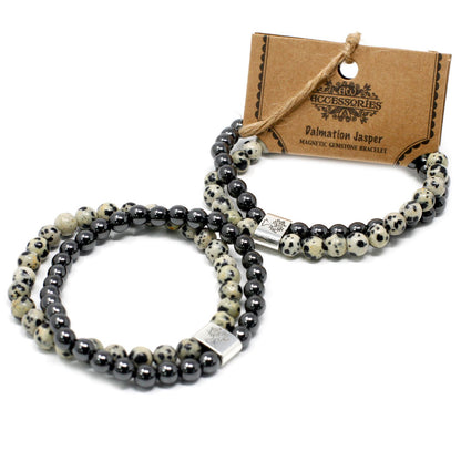 Magnetic Gemstone Bracelet - Dalmatian Jasper – product image 4 of 6