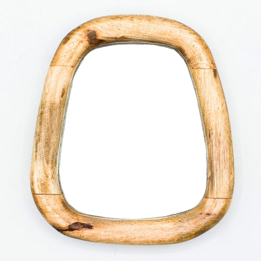 Set of 3 Pebble Shaped Mirrors - Light Wood Finish – product image 1 of 9