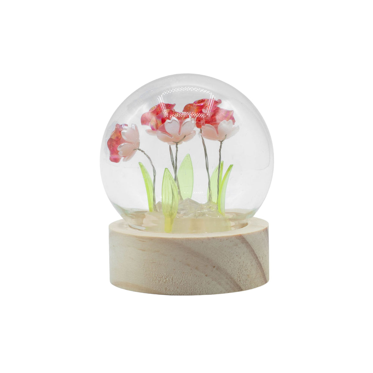Floral Glow Garden Dome - 5 Red Roses - LED Battery – product image 2 of 5