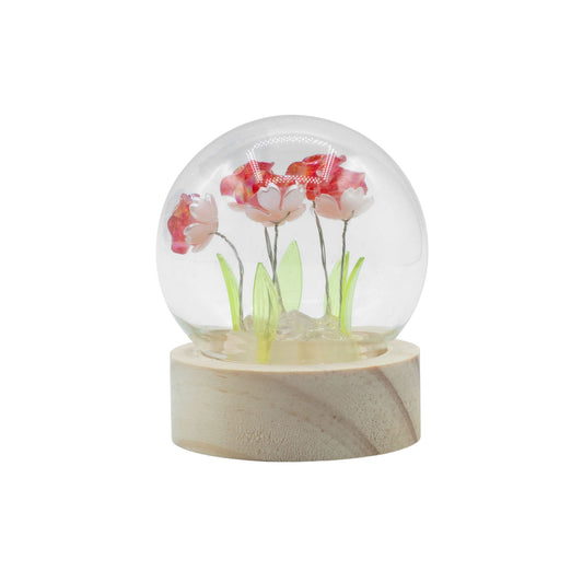 Floral Glow Garden Dome - 5 Red Roses - LED Battery – product image 2 of 5