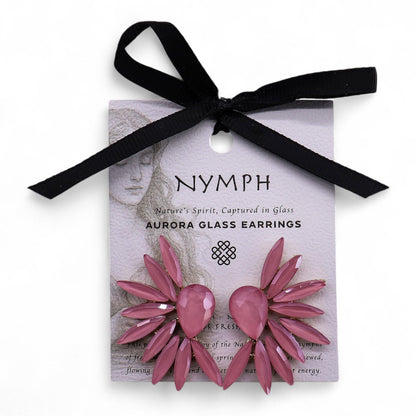 Soft Pink Vintage Glass Angel Wing Earrings – product image 5 of 7