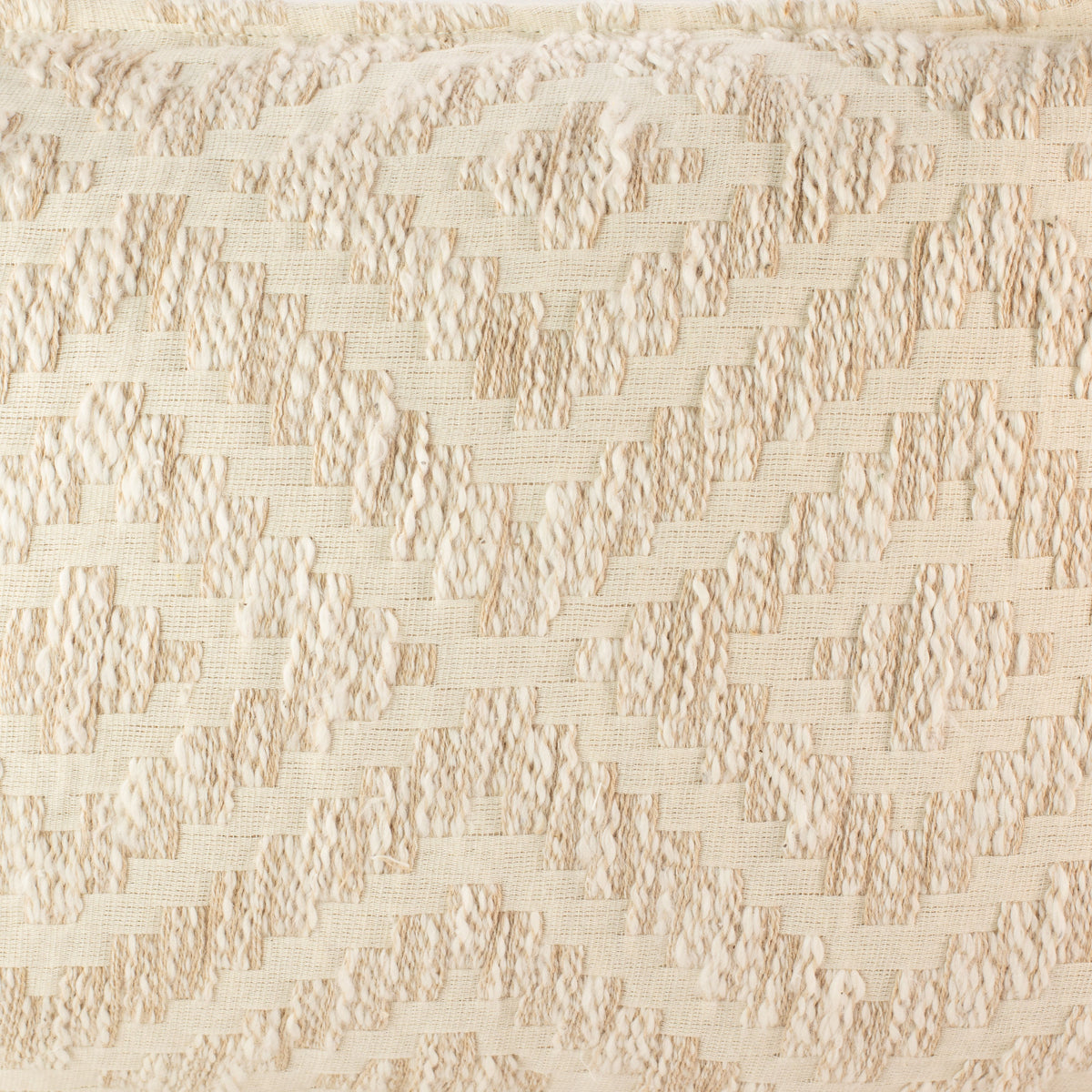 Classic Cushion Cover - Neutral Geo Creme - 30 x 50cm - Lumbar Style