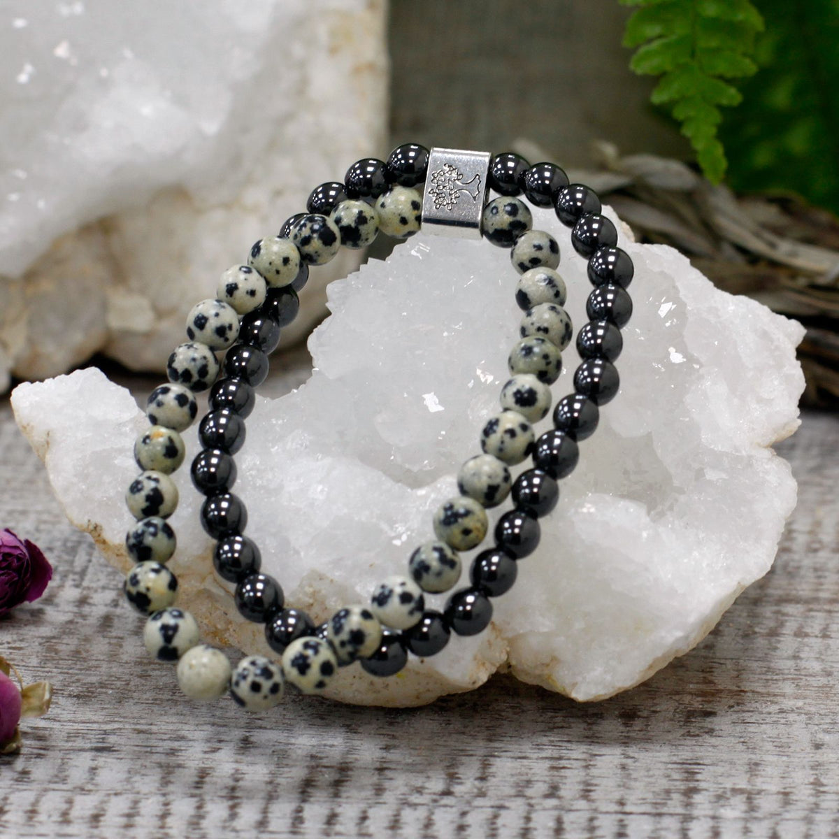 Magnetic Gemstone Bracelet - Dalmatian Jasper – product image 5 of 6