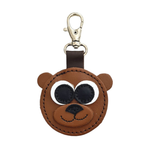 Brown Bear Handmade Leather Bag Charm – product image 1 of 5