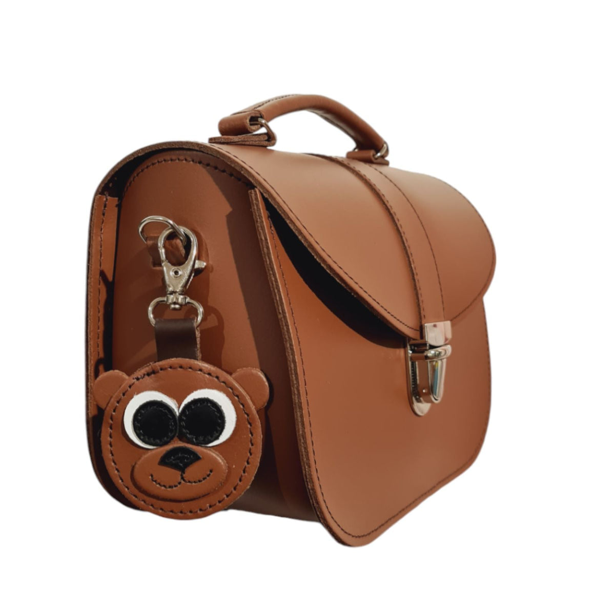 Brown Bear Handmade Leather Bag Charm – product image 3 of 5