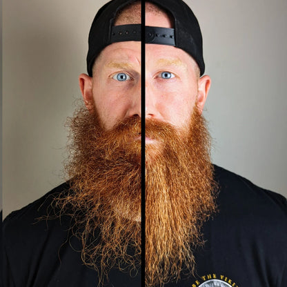 CARBON X | HEATED BEARD STRAIGHTENER BRUSH – before and after example
