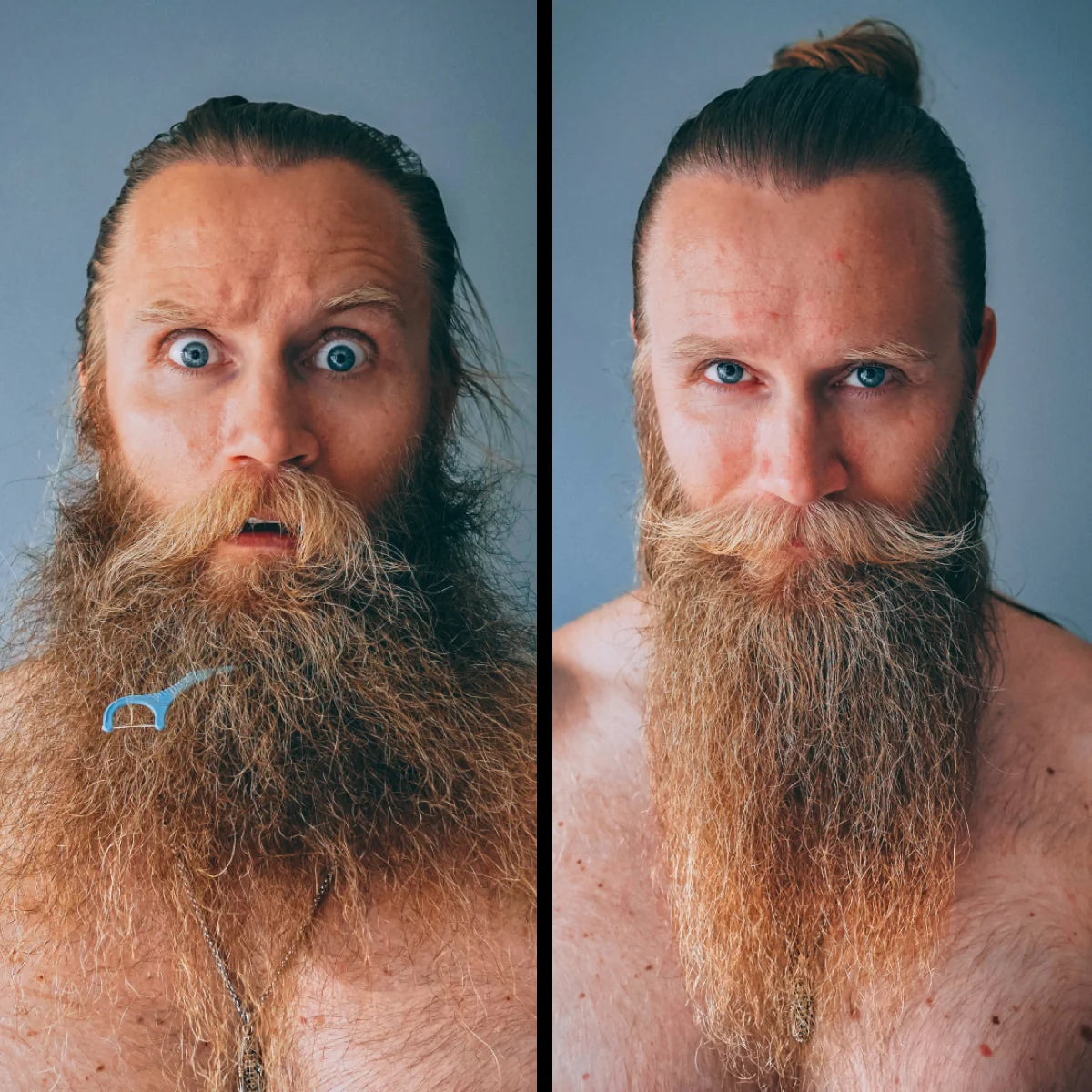 CARBON X | HEATED BEARD STRAIGHTENER BRUSH – before and after example
