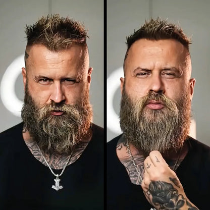 CARBON X | HEATED BEARD STRAIGHTENER BRUSH – before and after example