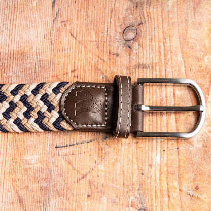 Woven Belt - Navy / Beige Zigzag – product image 4 of 7