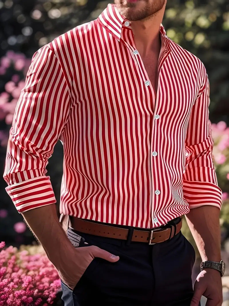Men's Striped Long-Sleeve Casual Shirt – product image 7