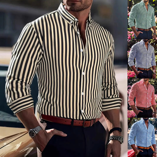 Men's Striped Long-Sleeve Casual Shirt – product image 1