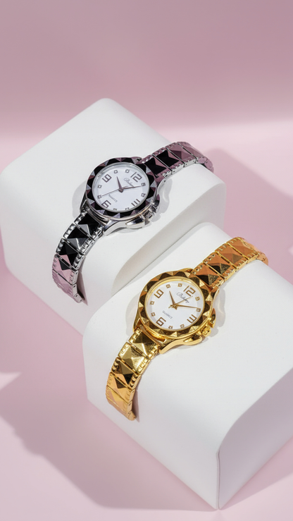 Pyramid Band Round Face Quartz Movement Watch - product image 1 of 3