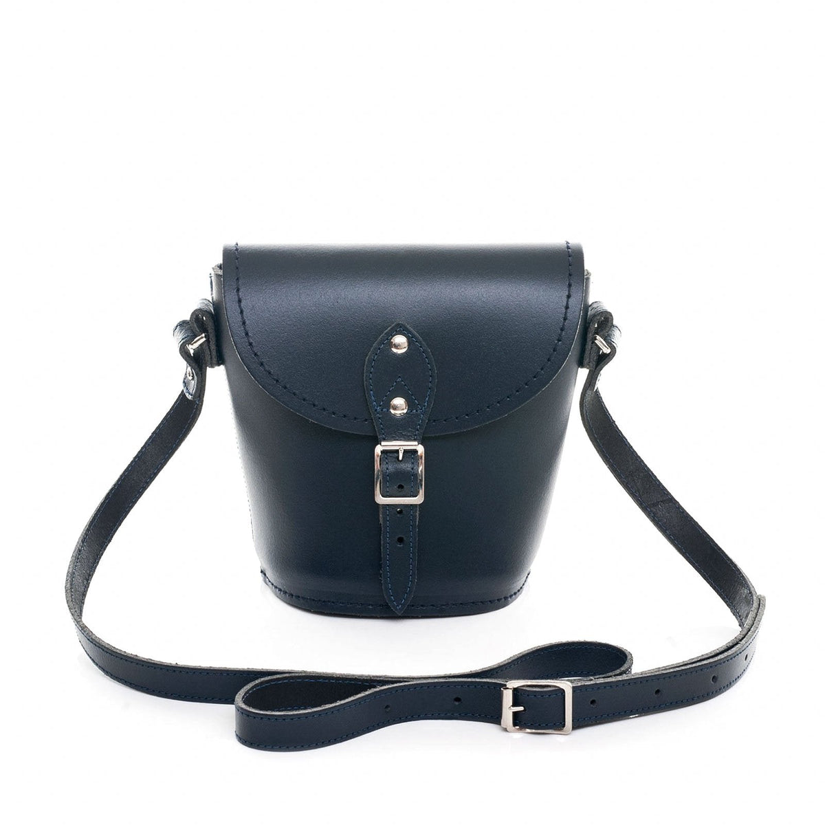 Handmade Leather Barrel Bag - Navy – product image 1 of 3