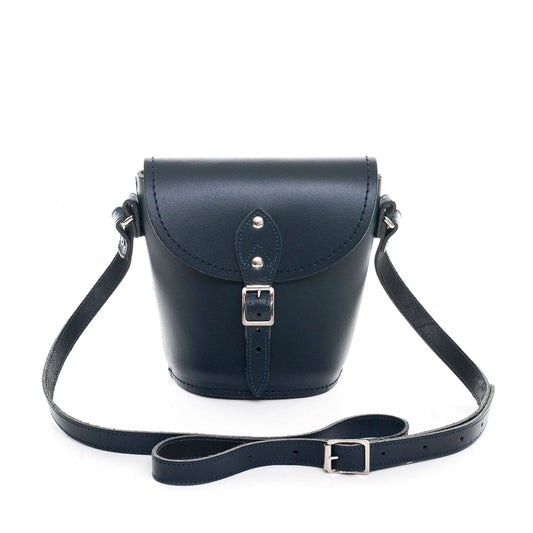 Handmade Leather Barrel Bag - Navy – product image 1 of 3