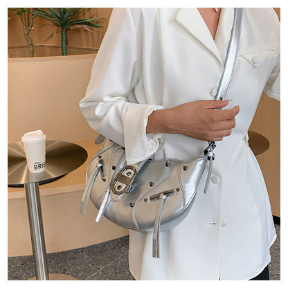 Crescent Rivet Shoulder Bag – product image 4