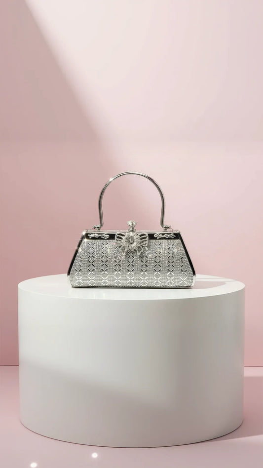 Bow Crystal Clutch Bag With Carry Handle – product image 2