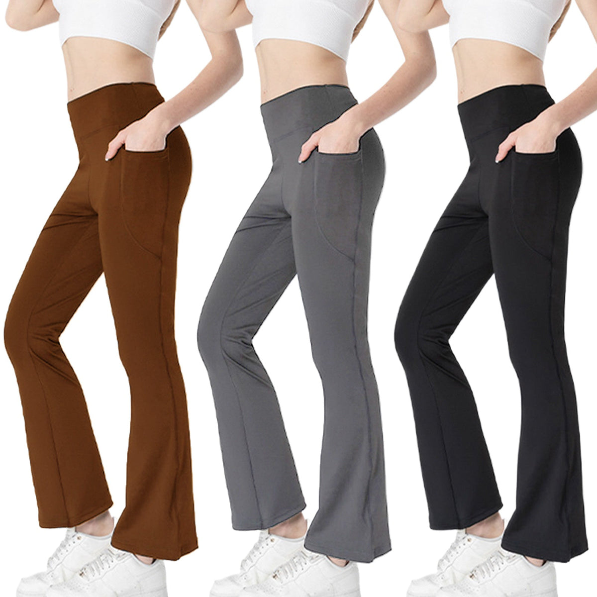 Women's cropped bootcut trousers with pockets - product image 11 of 14