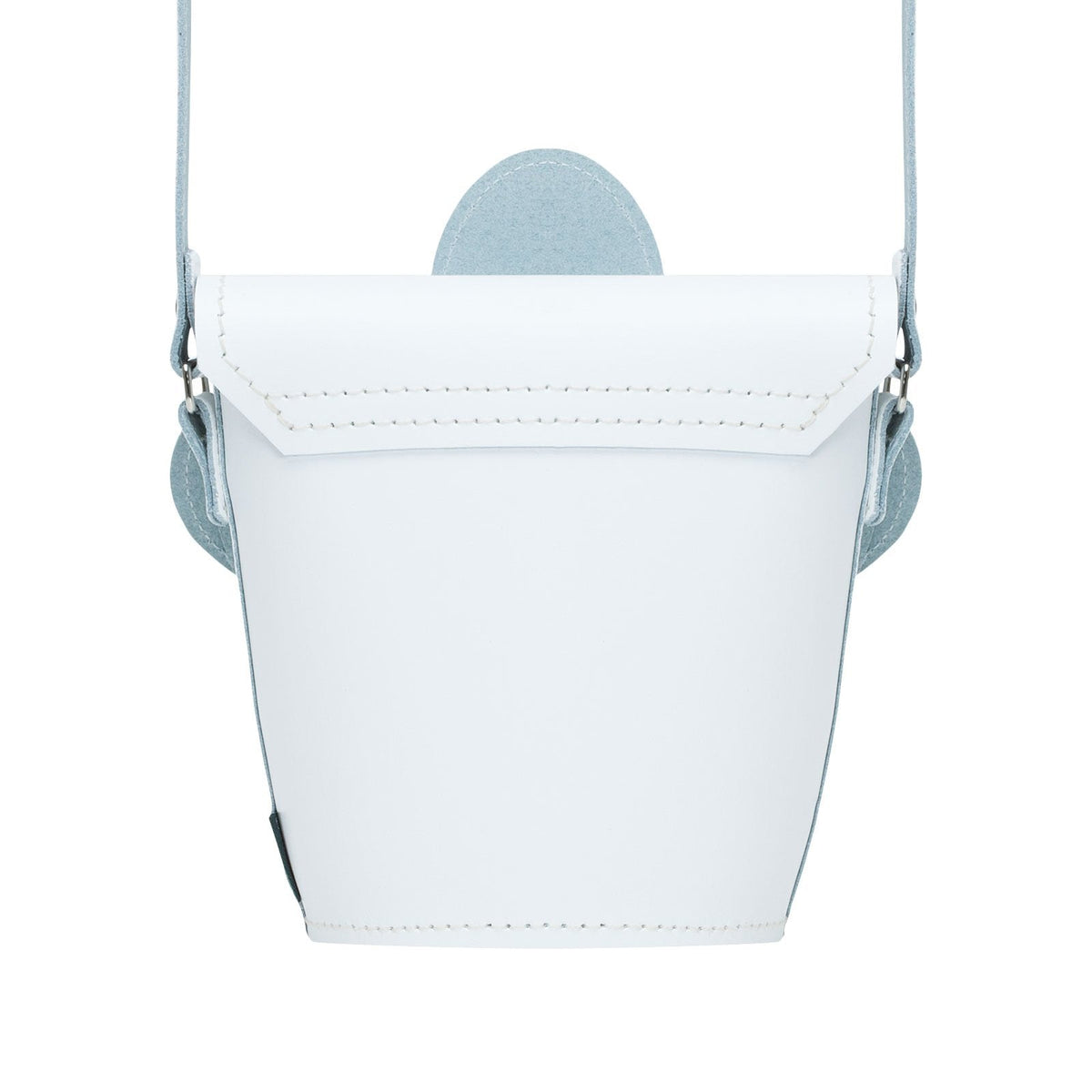 Handmade Leather Daisy Barrel Bag - White & Violet – product image 4 of 5