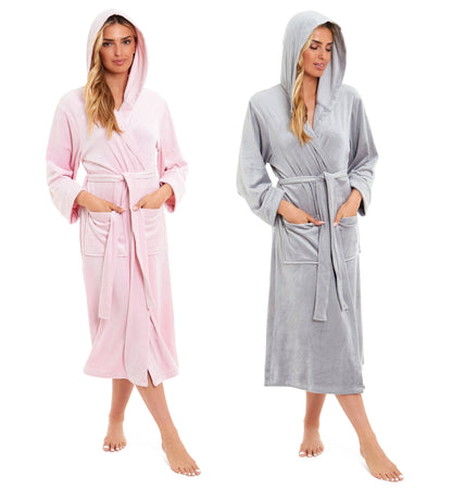 Olivia Rocco Women's Velour Hooded Bathrobe – product image 1