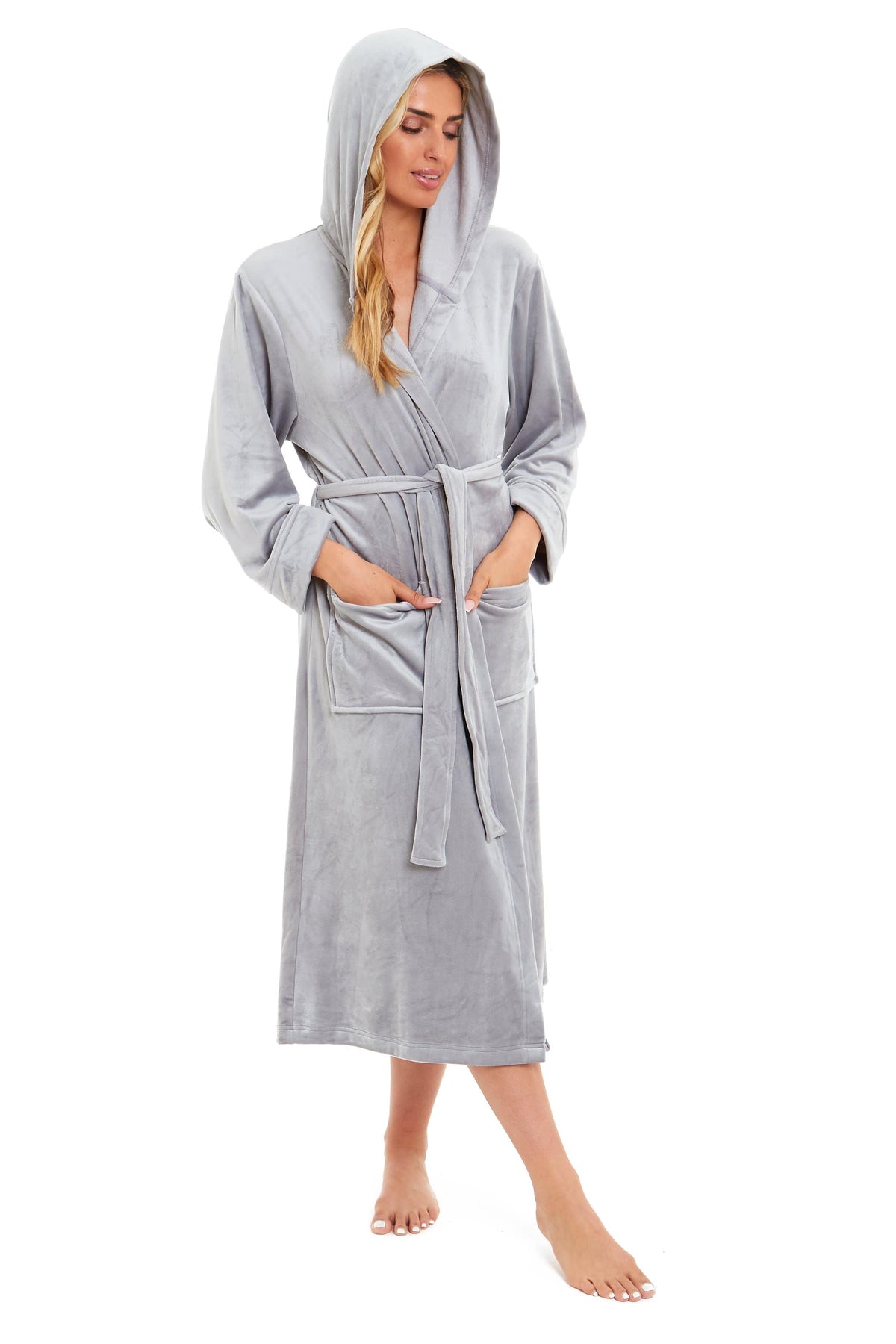 Olivia Rocco Women's Velour Hooded Bathrobe – product image 3