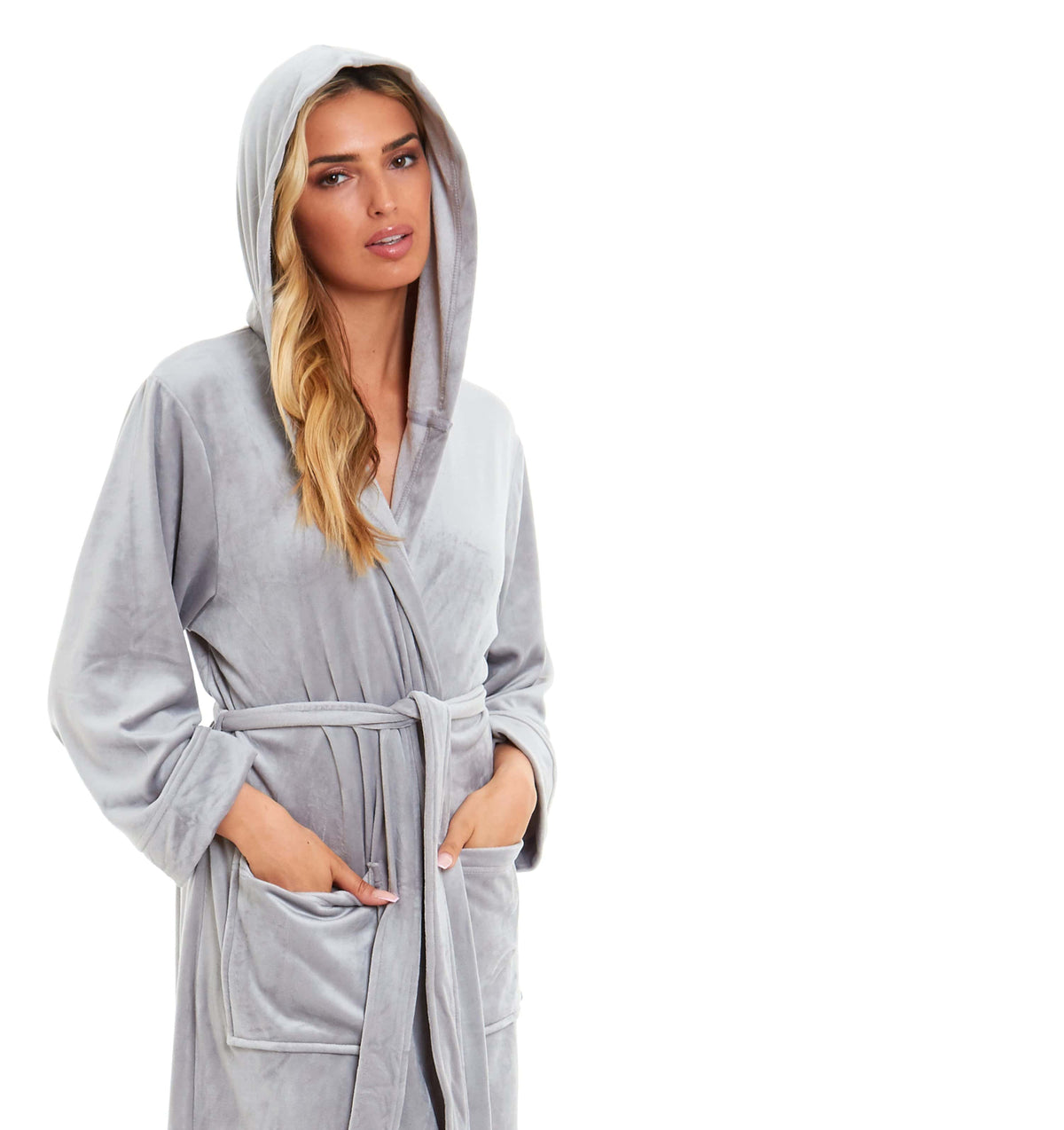 Olivia Rocco Women's Velour Hooded Bathrobe – product image 4