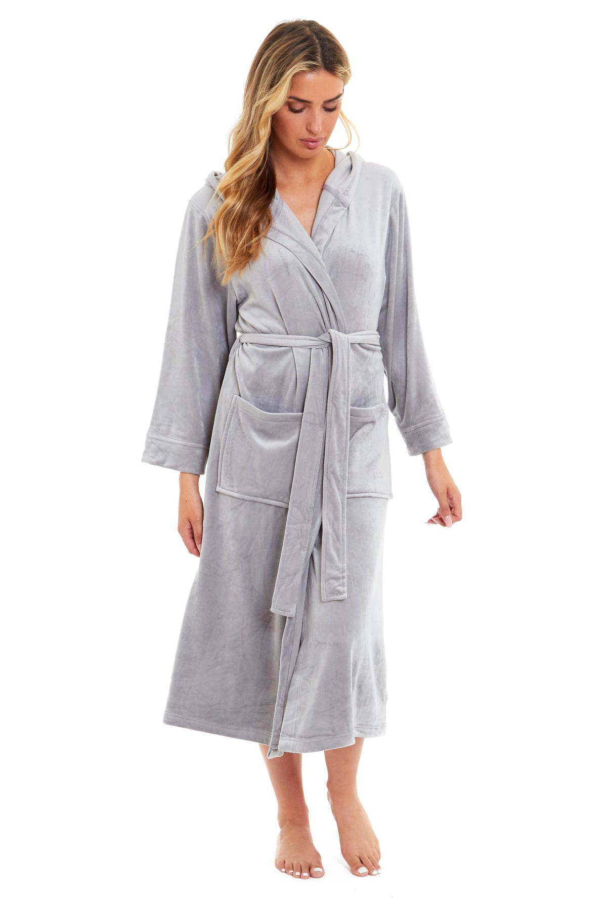 Olivia Rocco Women's Velour Hooded Bathrobe – product image 7