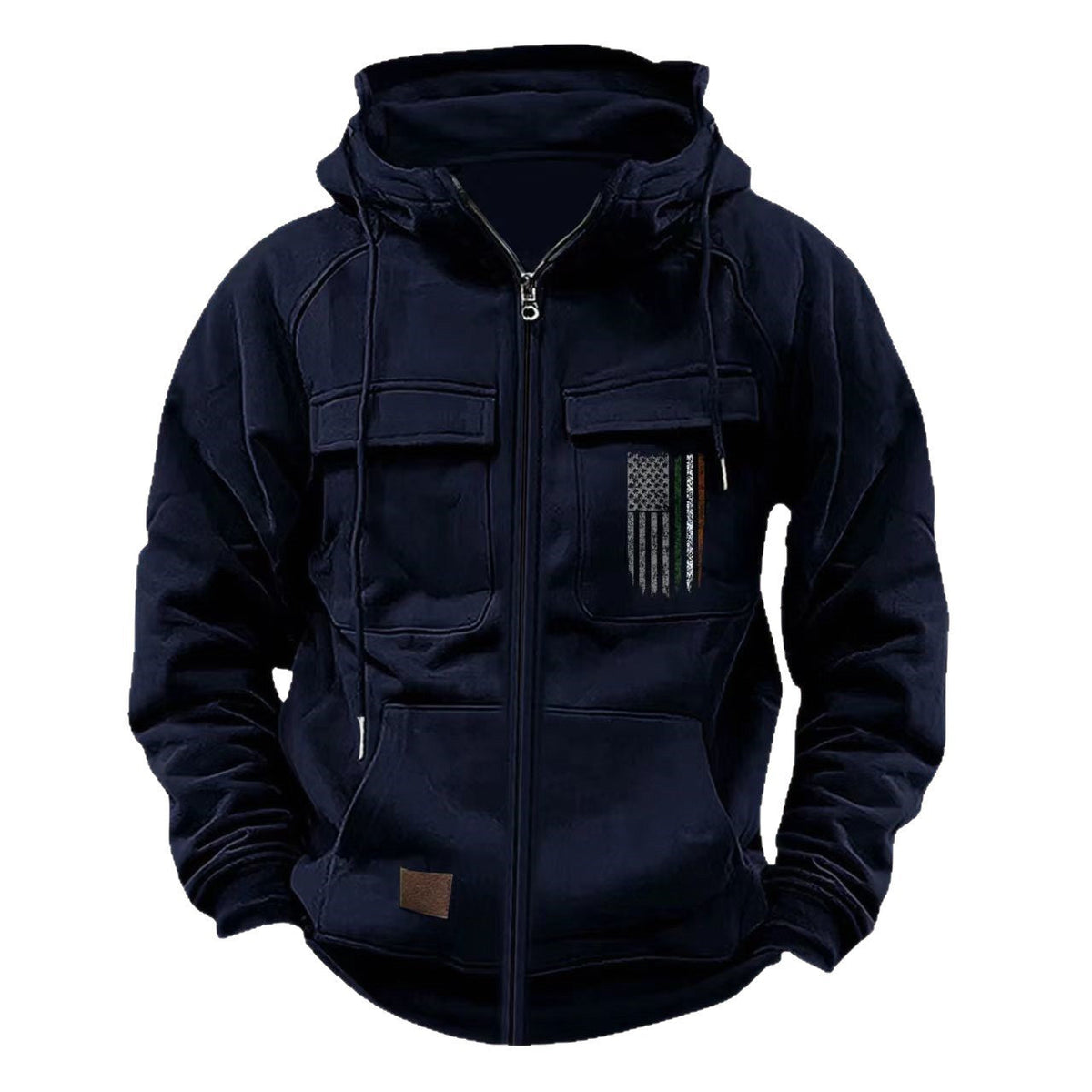 Printed Loose Zip Casual Hooded Sweatshirt – product image 5