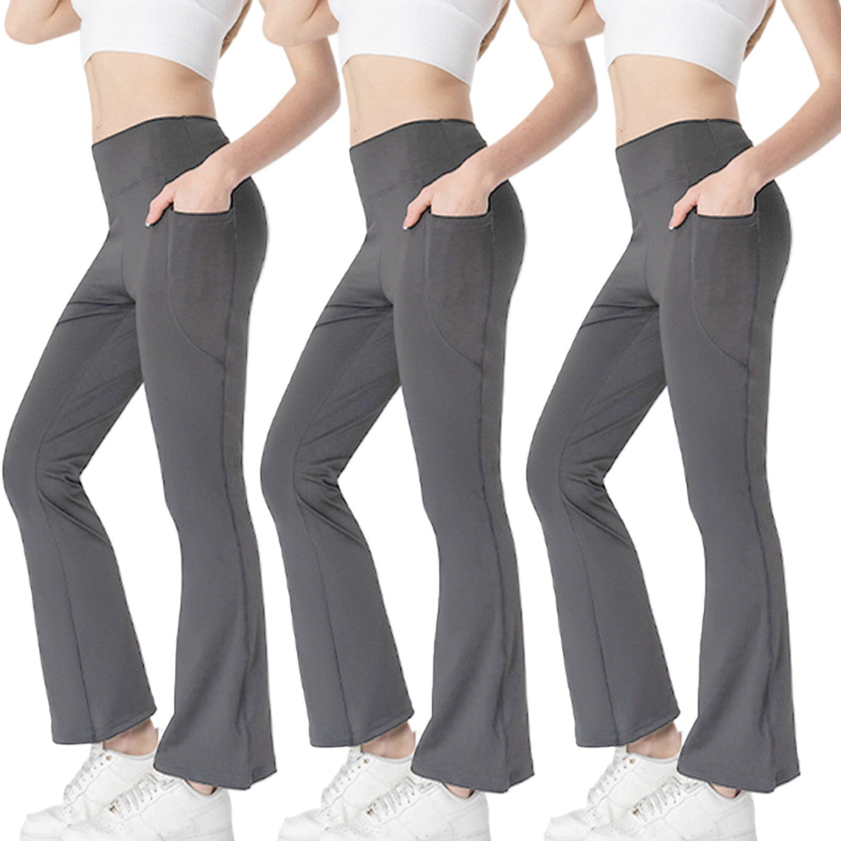 Women's cropped bootcut trousers with pockets - product image 5 of 14