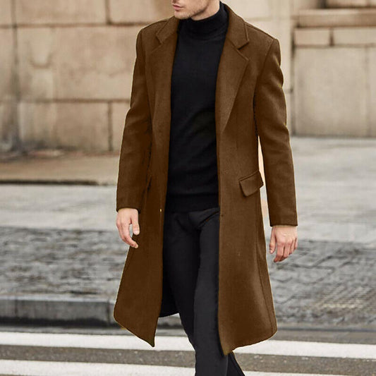 Men's Long Wool-Blend Trench Coat – product image 1