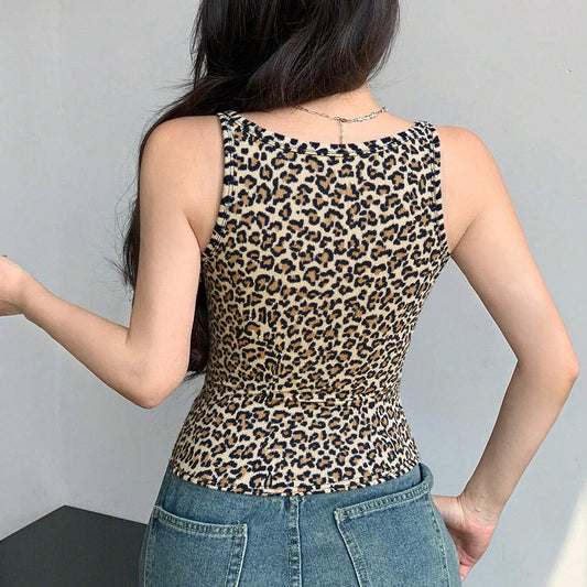 Women's Short Leopard Print Vest For Summer Wear As An Outer Layer Or Inner Layer - product image 2 of 6