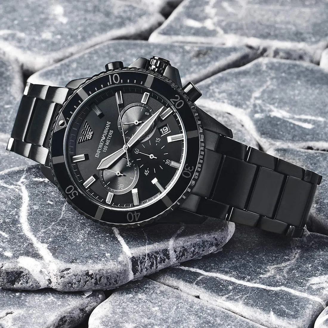Emporio Armani AR11363 Men's Diver Style All Black Watch – product image 6 of 8
