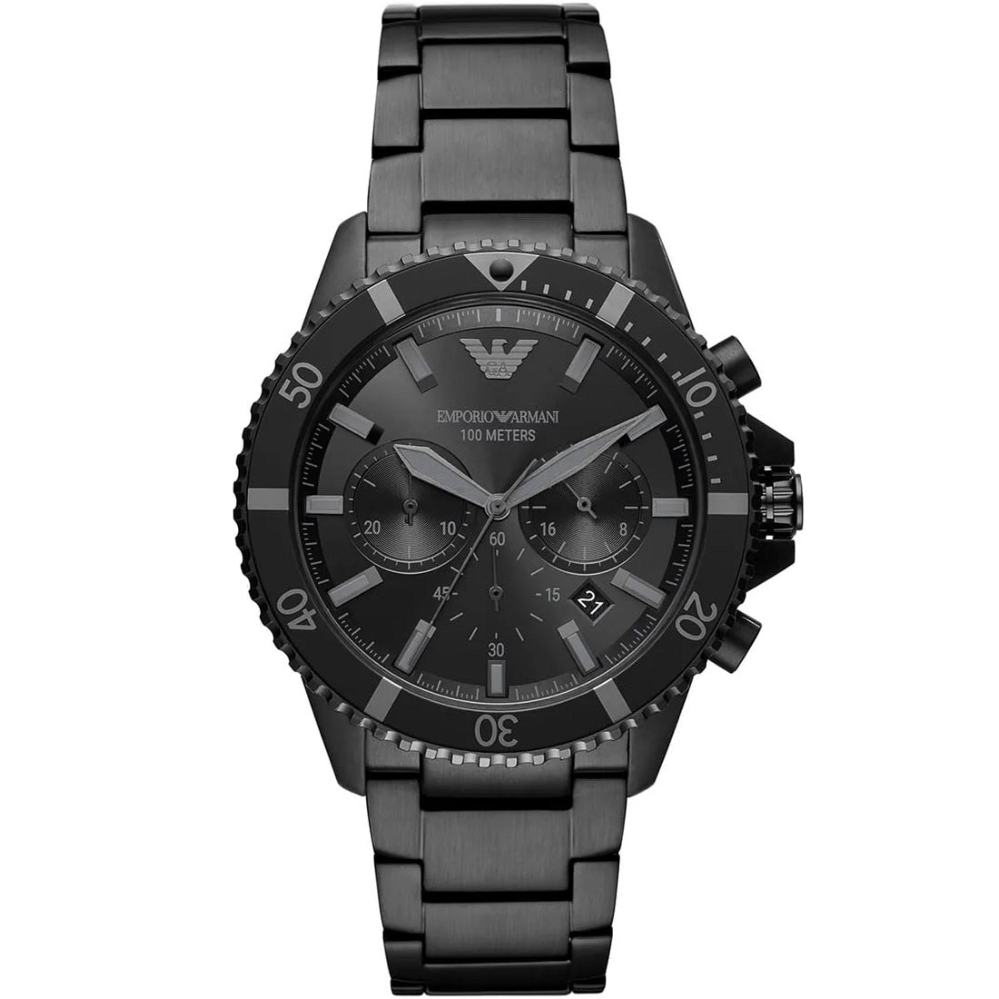 Emporio Armani AR11363 Men's Diver Style All Black Watch – product image 1 of 8