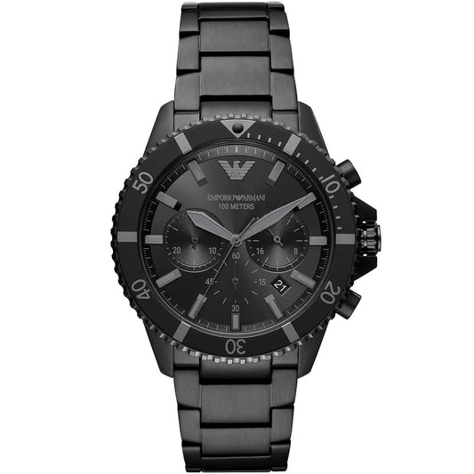 Emporio Armani AR11363 Men's Diver Style All Black Watch – product image 1 of 8