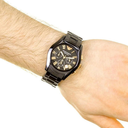 Emporio Armani AR1410 Valente Ceramic Men's Black & Rose Gold Watch – product image 5 of 8