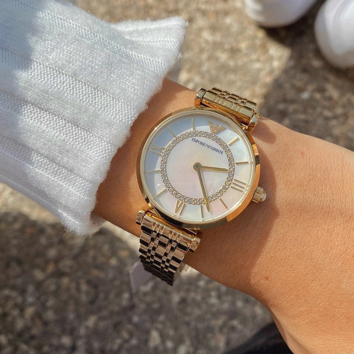 Emporio Armani AR1907 Gianni T-Bar Women's Gold Watch – product image 6 of 7