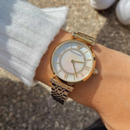 Emporio Armani AR1907 Gianni T-Bar Women's Gold Watch – product image 6 of 7
