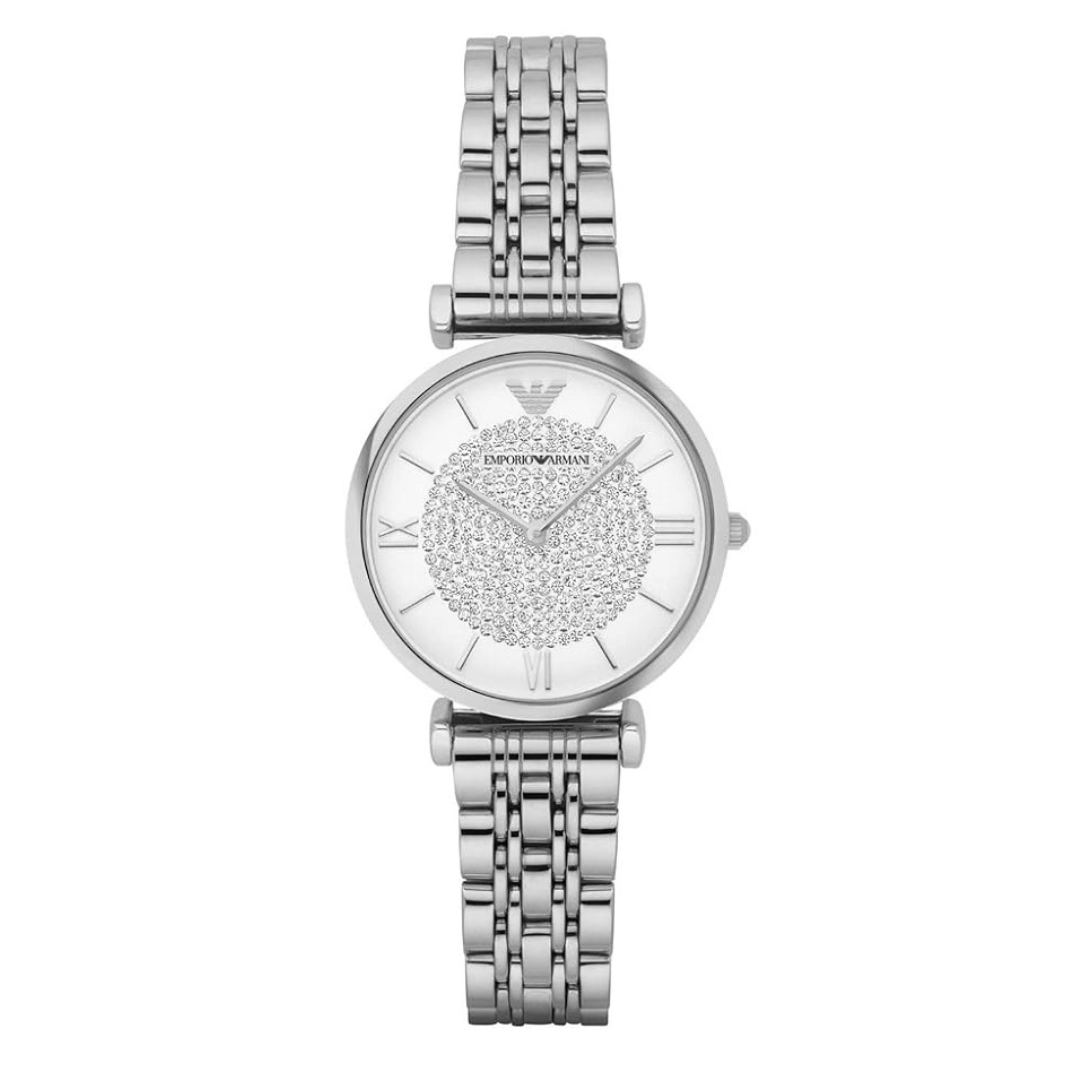 Emporio Armani AR1925 Gianni T-Bar Women's Silver Watch – product image 1 of 7